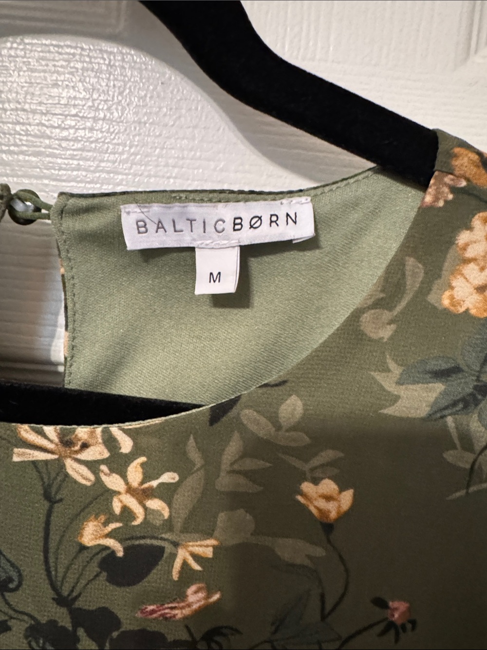 Baltic Born Olive Green Floral Midi Dress with Flutter Sleeves - Picture 2 of 8